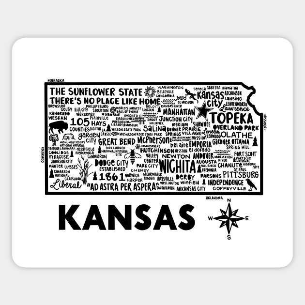 Kansas Map Sticker by fiberandgloss